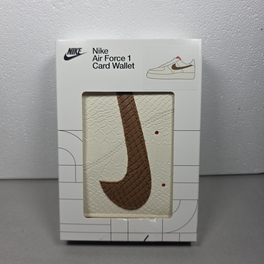 Nike Icon Air Force 1 Sneaker Card Wallet Ivory‎ Brown